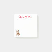 Schattige kerstkie in Santa Hat Merry Post-it® Notes (Voorkant)