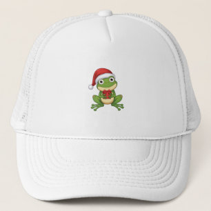 Schattige Kerstkikker met Kerstmannenhoed en Cadea Trucker Pet
