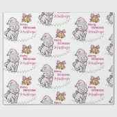 Schattige kerstkitten in een kerstmuts aangepaste cadeaupapier (Vlak)