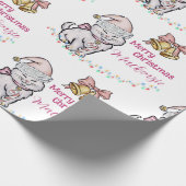 Schattige kerstkitten in een kerstmuts aangepaste cadeaupapier (Hoek)