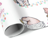 Schattige kerstkitten in een kerstmuts aangepaste cadeaupapier (Rol Hoek)