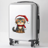 Schattige Kerstkitten met een kerstmuts Sticker (Koffer)