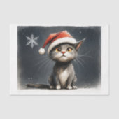 Schattige Kerstkitten met Sinterklaas pet Tissuepapier (Voorkant)