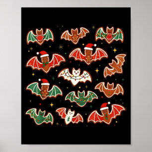 Schattige kerstkoek vleermuizen Soky Kerstmis Cook Poster