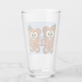 Schattige Kerstkoekje Gingerbread Beren Glas (Achterkant)