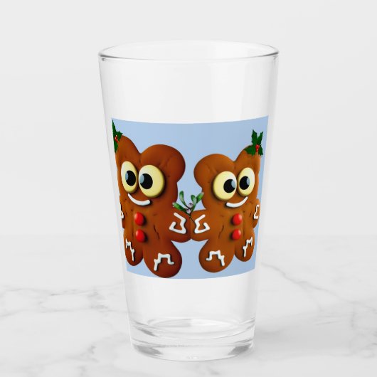 Schattige Kerstkoekje Gingerbread Beren Glas (Voorkant)