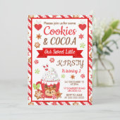 Schattige kerstkoekjes en cacaoverjaardag kaart (Staand voorkant)