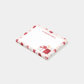 Schattige kerstmailpatroon gepersonaliseerd post-it® notes (Schuin)