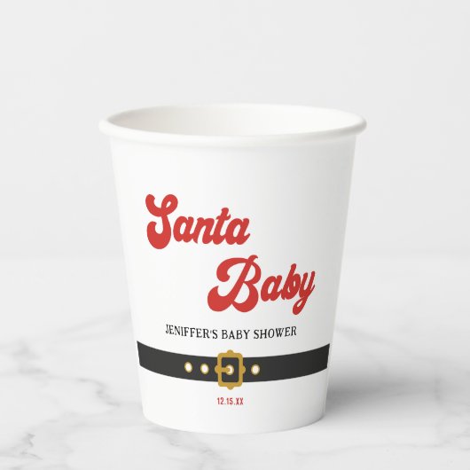 Schattige Kerstman Baby Vakantie Baby Shower Papieren Bekers (Voorkant)
