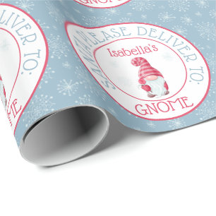 Schattige Kerstman bezorg graag bij je Gnome Cadeaupapier