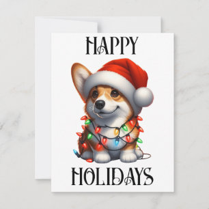 Schattige Kerstman Corgi Feestdagenkaart