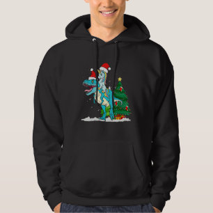 Schattige Kerstman Eenhoorn Ridder Trex Dino Kerst Hoodie