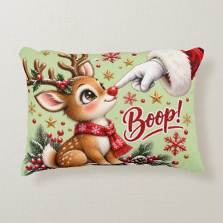 Schattige Kerstman En Neus Tik Van Rendier Kerstmi Accent Kussen