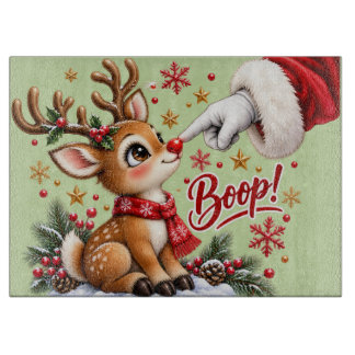 Schattige Kerstman En Neus Tik Van Rendier Kerstmi Snijplank