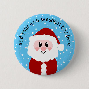Schattige Kerstman Gepersonaliseerd Ronde Button 5,7 Cm