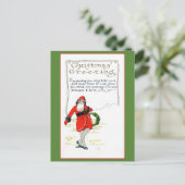 Schattige  Kerstman Groeten Gedicht Briefkaart (Staand voorkant)