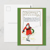 Schattige  Kerstman Groeten Gedicht Briefkaart (Voorkant / Achterkant)