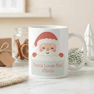 Schattige Kerstman Houdt Van Jou Gepersonaliseerde Koffiemok
