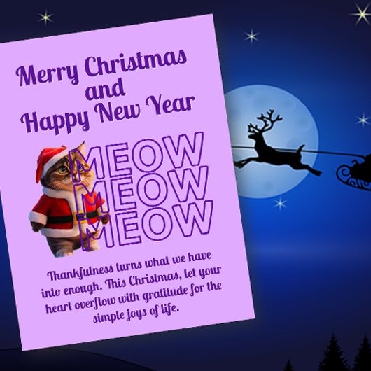 Schattige Kerstman Kat Kerst Briefkaart