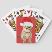 Schattige Kerstman Kat Kitten Pokerkaarten (Achterkant)