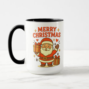 Schattige Kerstman Kerst Kunst – Prettig Kerstfee Mok