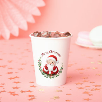 Schattige Kerstman Kerst Papieren Bekers – Wensen