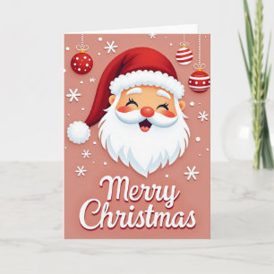 Schattige Kerstman Kerstkaart met Ornamenten Kaart
