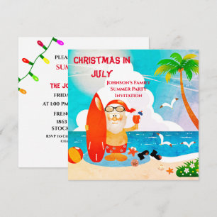 Schattige Kerstman Kerstmis in juli zomerfeest Kaart
