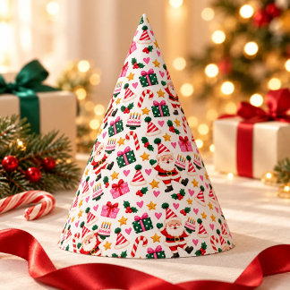 Schattige Kerstman Kerstmis Verjaardag Festief Pat Feesthoedjes