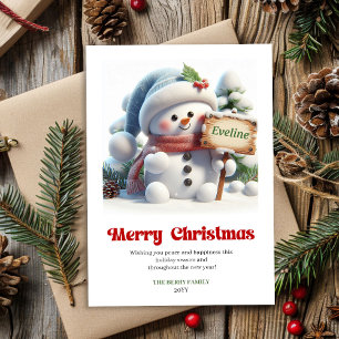 Schattige Kerstman klassieke kinderkerstkaart Feestdagenkaart
