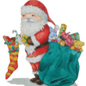 schattige kerstman met cadeaus en speelgoed in sac bedankdoosjes