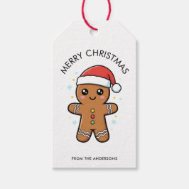 Schattige kerstman met Kerstman hoed Kerstmis Cadeaulabel