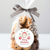 Schattige Kerstman Prettig Kerstfeest Ronde Sticker
