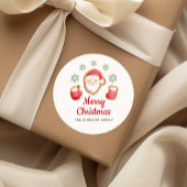 Schattige Kerstman Prettig Kerstfeest Ronde Sticker