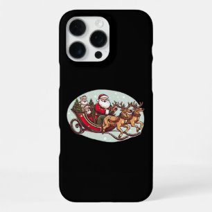 Schattige Kerstman reist per trein getrokken aan d iPhone 16 Pro Max Hoesje