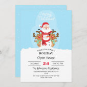 Schattige Kerstman, rendieren en sneeuwman         Kaart (Voorkant / Achterkant)