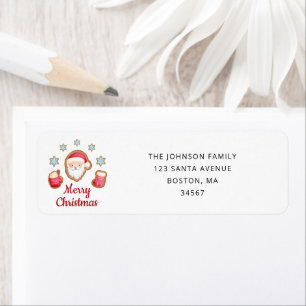 Schattige kerstman retouradres etiket