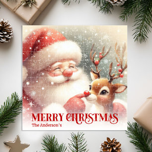 Schattige kerstman Rudolph Persoonlijke cadeaus vo Legpuzzel