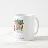 Schattige kerstman, slee, cadeaus koffiemok (Voorkant rechts)