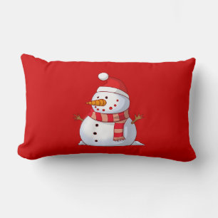 Schattige Kerstman Sneeuwpop Kussen