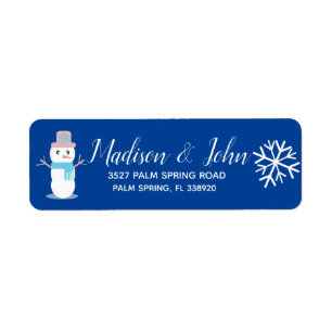 Schattige Kerstman Sneeuwvlok Adres Etiket