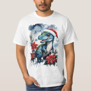 Schattige Kerstman T-Rex Santa T-shirt