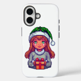 Schattige kerstmeisje iPhone 16 hoesje