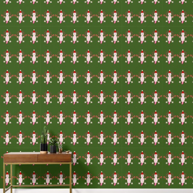 Schattige Kerstmis Axolotl Patterned Behang (Hal)