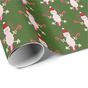 Schattige Kerstmis Axolotl Patterned Cadeaupapier