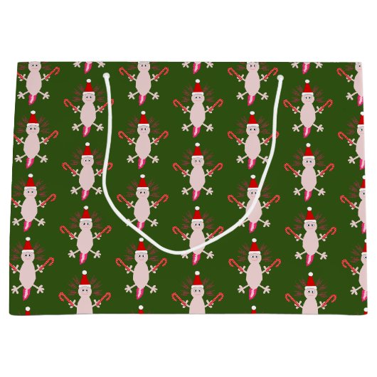 Schattige Kerstmis Axolotl Patterned Groot Cadeauzakje (Voorkant)