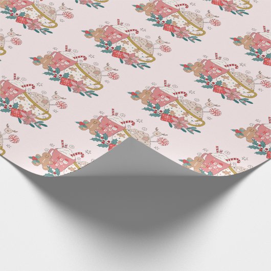 Schattige Kerstmis Cadeaupapier (Hoek)