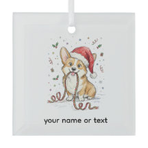 Schattige Kerstmis Corgi met Kerstmannenhoed die L