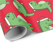 Schattige kerstmis dinosaurus inpakpapier (Rol Hoek)