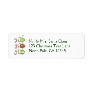 Schattige Kerstmis Ho Ho Ho, Candy Cane-sieraden Etiket